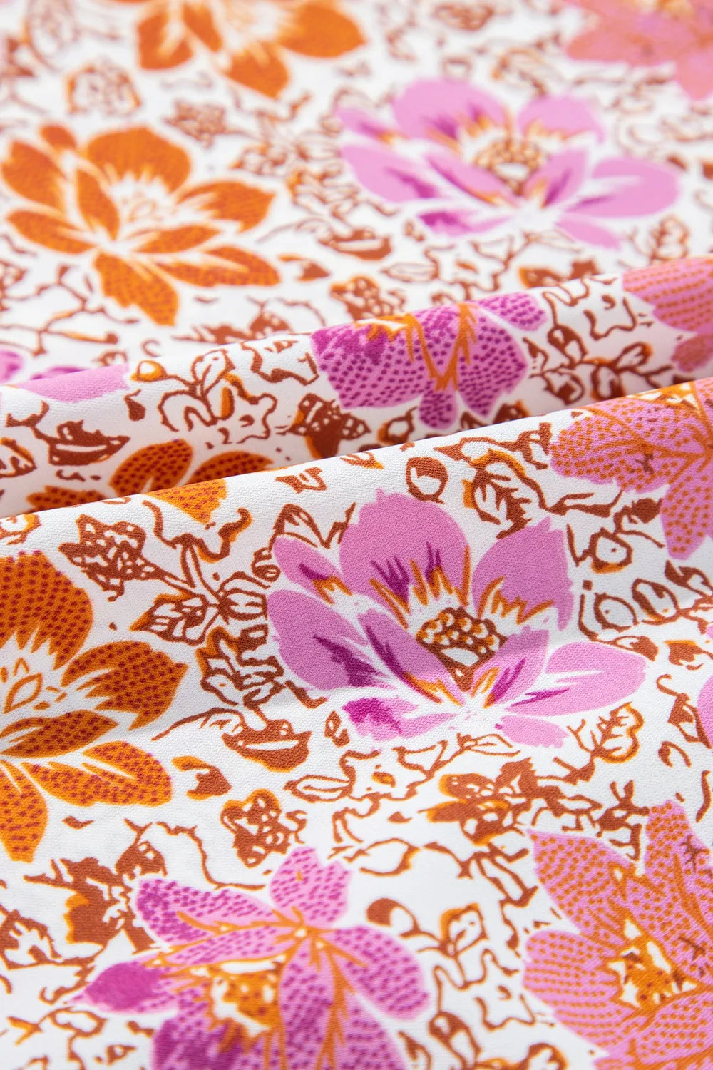 Floral Square Neck Knotted Ruffle Midi Dress