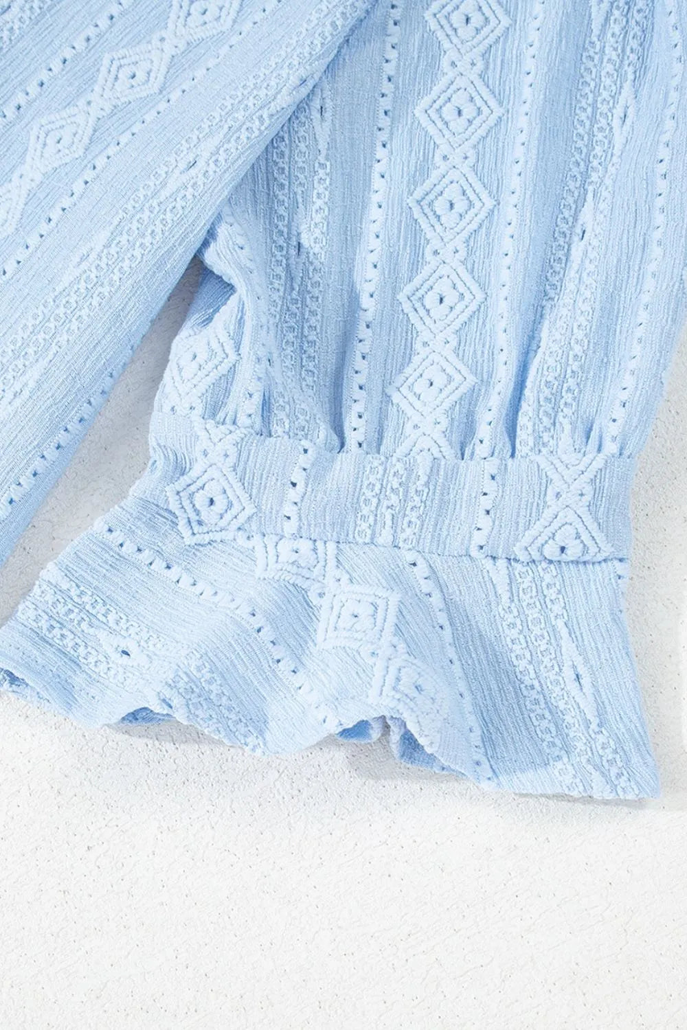 Jacquard Texture Flared Short Sleeve Notched Neck Mini Dress