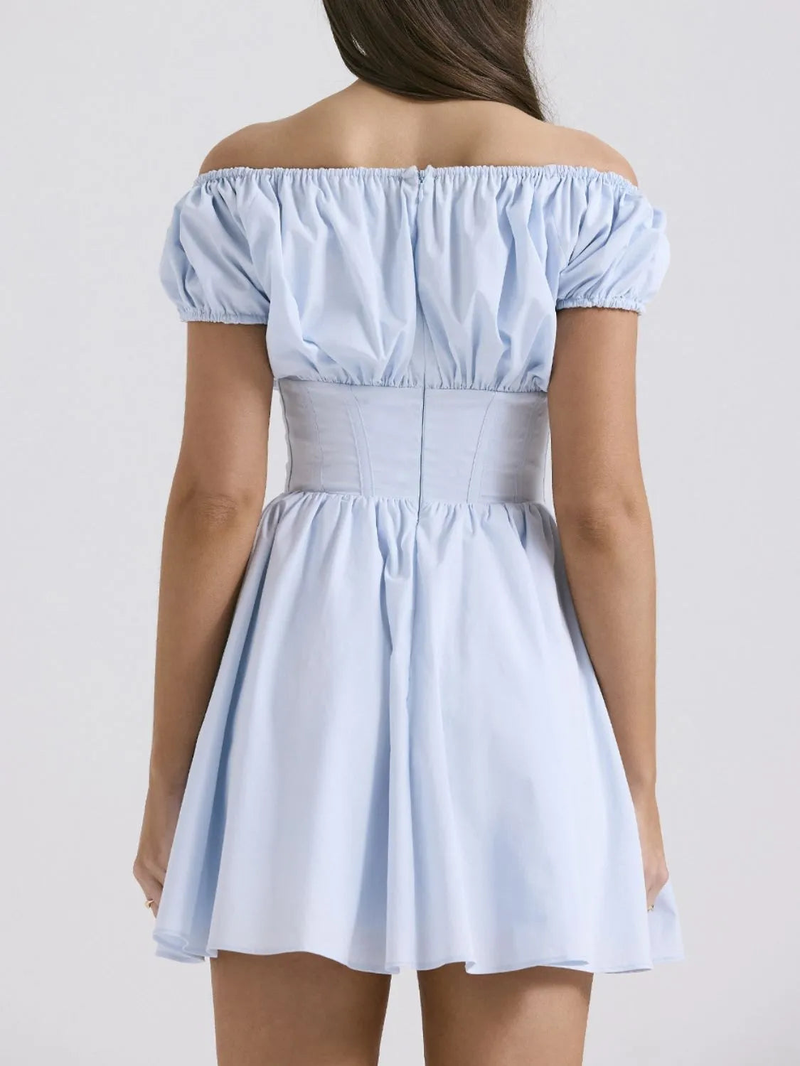 Square Neck Cap Sleeve Mini Dress