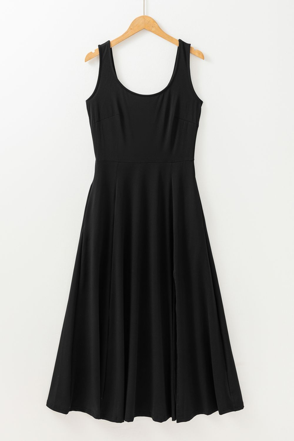 Side Slit Scoop Neck Wide Strap Dress