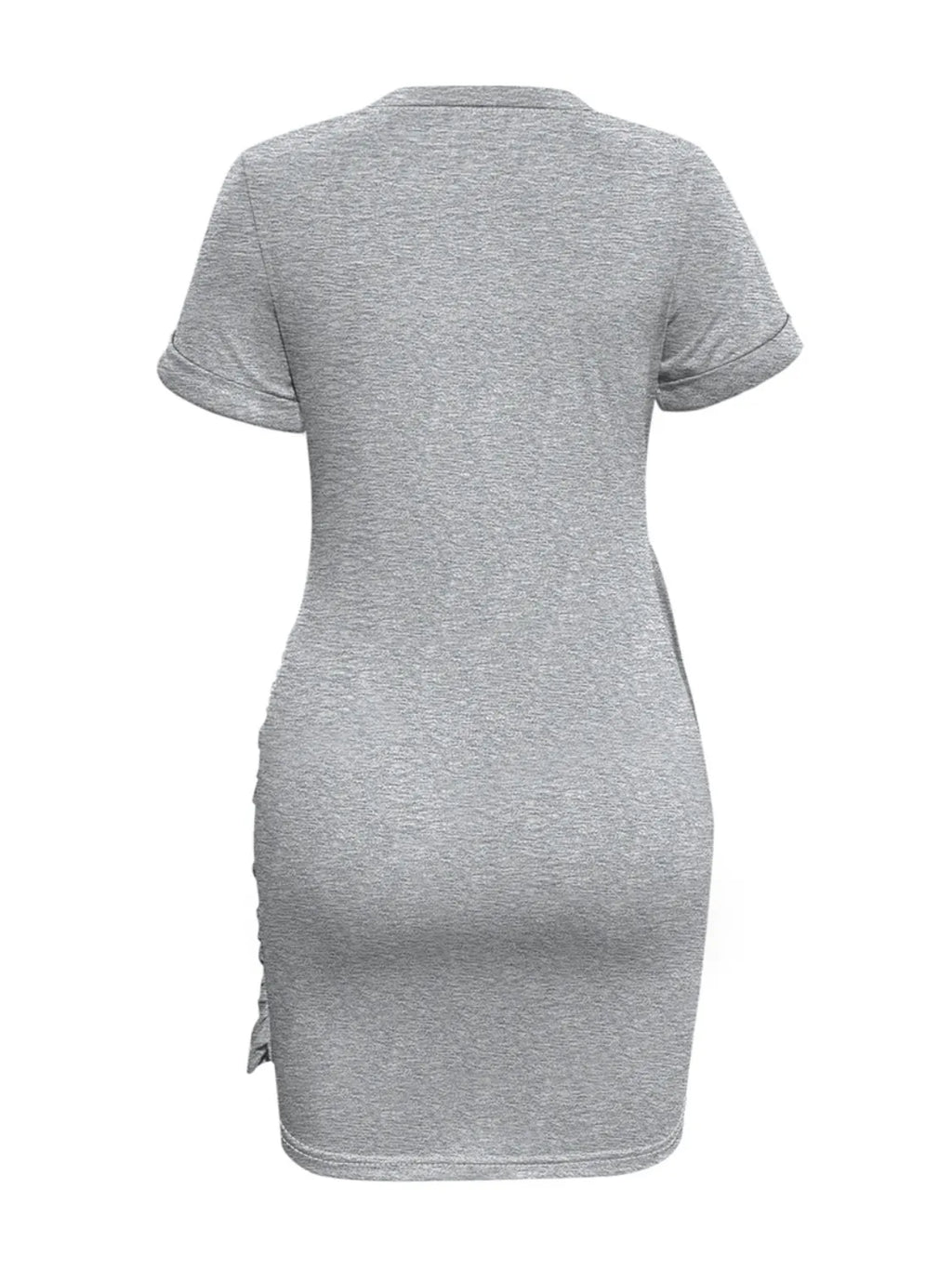 Round Neck Short Sleeve Mini Tee Dress