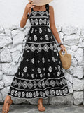 Printed Square Neck Maxi Cami Dress