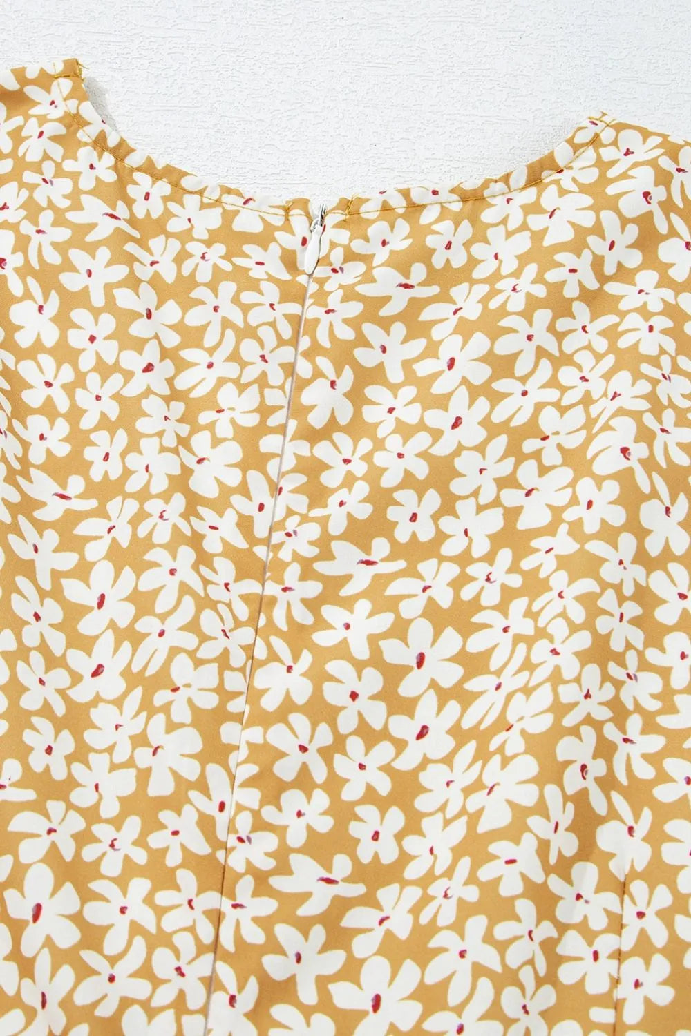 Floral Short Sleeve Surplice Frilly Tiered Mini Dress